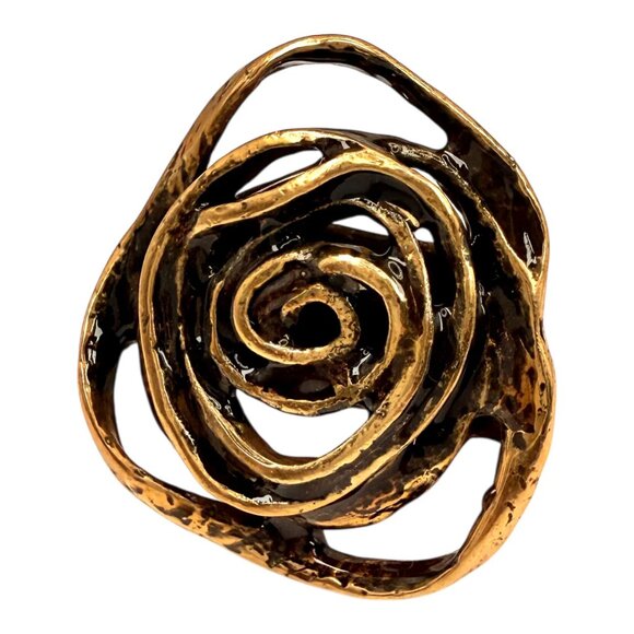 Oscar de la Renta Jewelry - Oscar de la Renta Abstract Rose Statement Ring Gold-Tone Adjustable Size 4.5-5.5